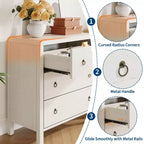 Commode galbée pour chambre à coucher, commode de rangement avec poignées en métal, armoire de rangement moderne en bois pour placard, salon