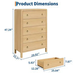 Commode galbée pour chambre à coucher, commode de rangement avec poignées en métal, armoire de rangement moderne en bois pour placard, salon