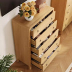 Commode galbée pour chambre à coucher, commode de rangement avec poignées en métal, armoire de rangement moderne en bois pour placard, salon