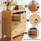 Commode galbée pour chambre à coucher, commode de rangement avec poignées en métal, armoire de rangement moderne en bois pour placard, salon