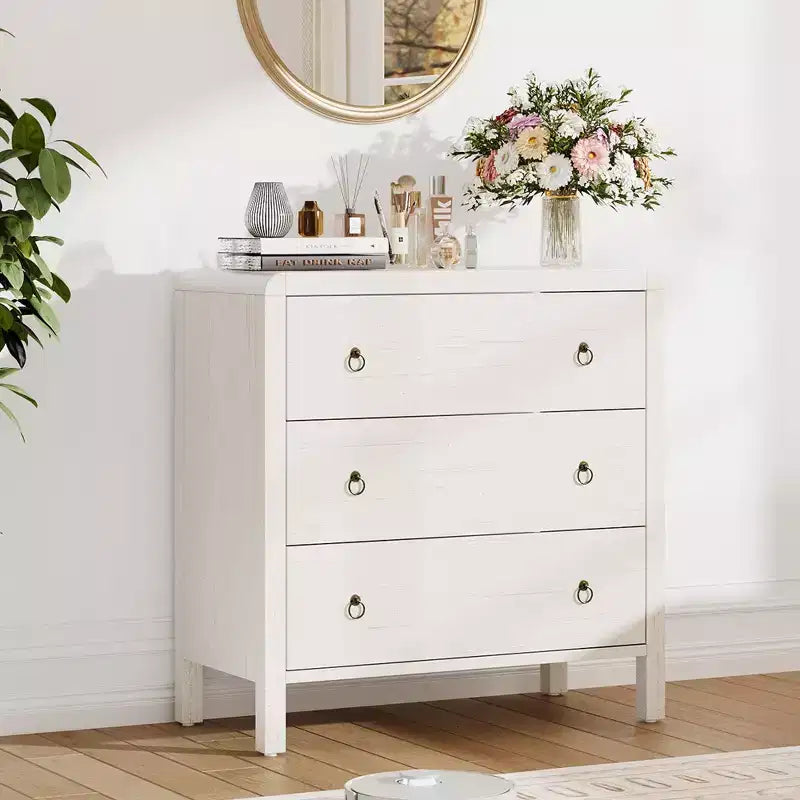 Commode galbée pour chambre à coucher, commode de rangement avec poignées en métal, armoire de rangement moderne en bois pour placard, salon