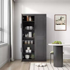 31 Armoire de buffet modulaire avec rangement, buffet de ferme moderne avec portes en rotin pour salon, cuisine, salle à manger, entrée, noir