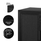 31 Armoire de buffet modulaire avec rangement, buffet de ferme moderne avec portes en rotin pour salon, cuisine, salle à manger, entrée, noir