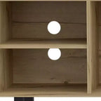 Meuble TV avec 71 rangements ouverts et fermés en bois naturel