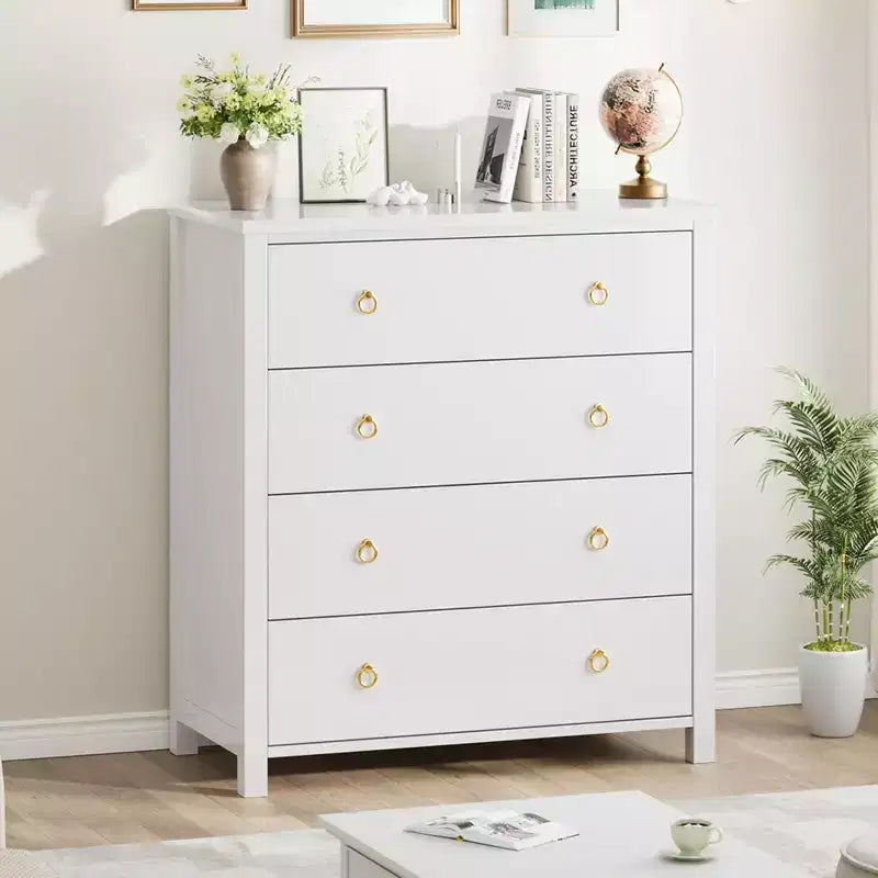 Dresser for Bedroom, Chest of Dressers 37 Tall Dresser for Closet with 4 Drawers Chest, Clothes Storage Cabinet for Bedroom, Living Room