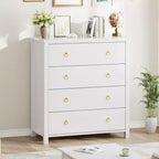 Dresser for Bedroom, Chest of Dressers 37 Tall Dresser for Closet with 4 Drawers Chest, Clothes Storage Cabinet for Bedroom, Living Room
