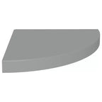 Étagère d'angle 2 pièces en MDF nid d'abeille gris, petite en métal