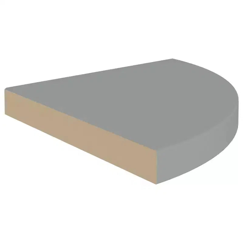Étagère d'angle 2 pièces en MDF nid d'abeille gris, petite en métal