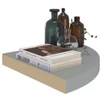 Étagère d'angle 2 pièces en MDF nid d'abeille gris, petite en métal