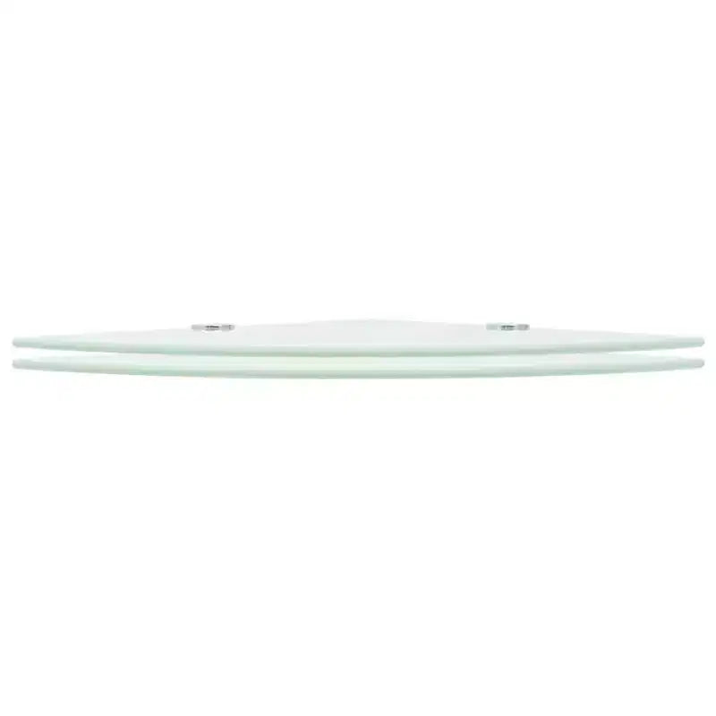 Étagère d'angle 2 pièces en verre trempé blanc 25 x 25 cm