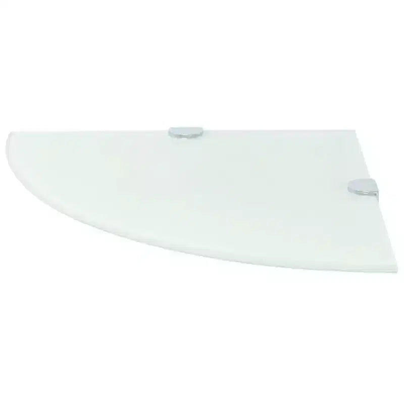 Étagère d'angle 2 pièces en verre trempé blanc 25 x 25 cm
