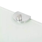 Étagère d'angle 2 pièces en verre trempé blanc 25 x 25 cm