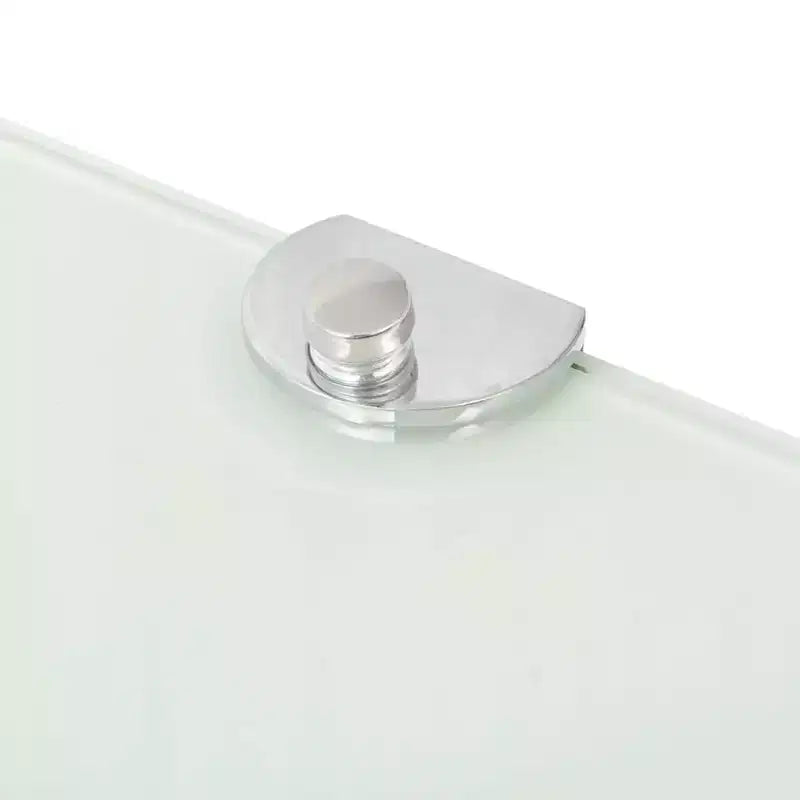 Étagère d'angle 2 pièces en verre trempé blanc 25 x 25 cm