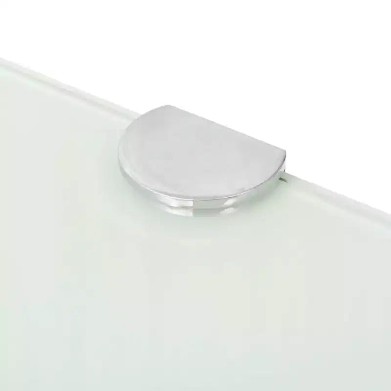 Étagère d'angle 2 pièces en verre trempé blanc 25 x 25 cm