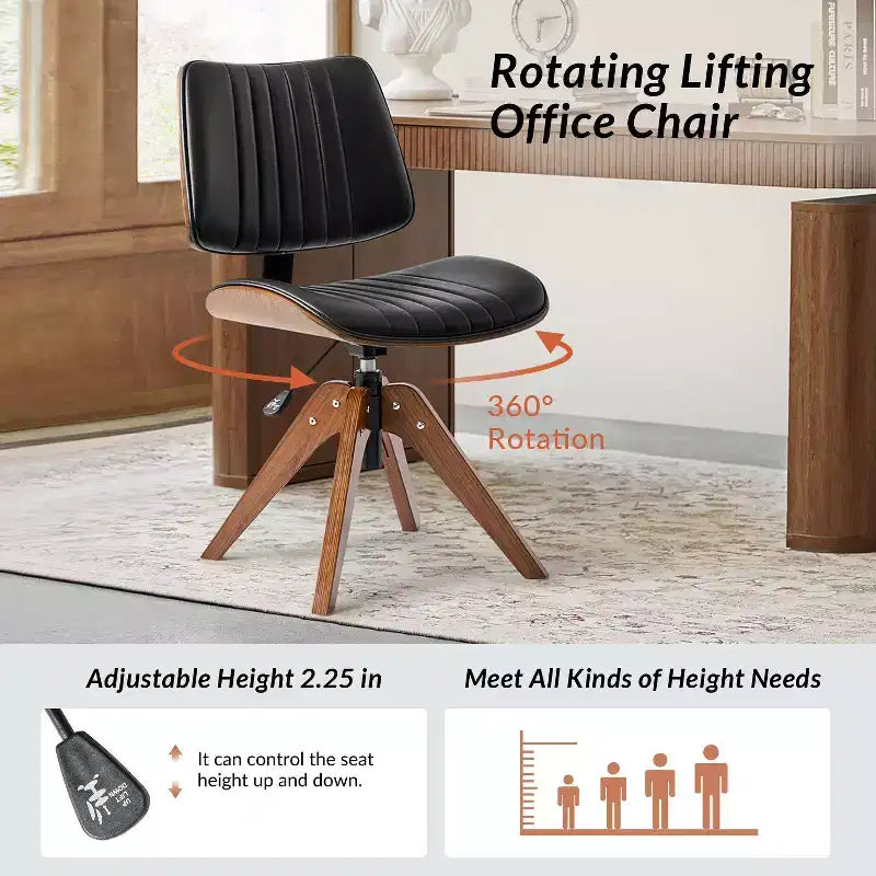 Fauteuil de bureau pivotant moderne du milieu du siècle