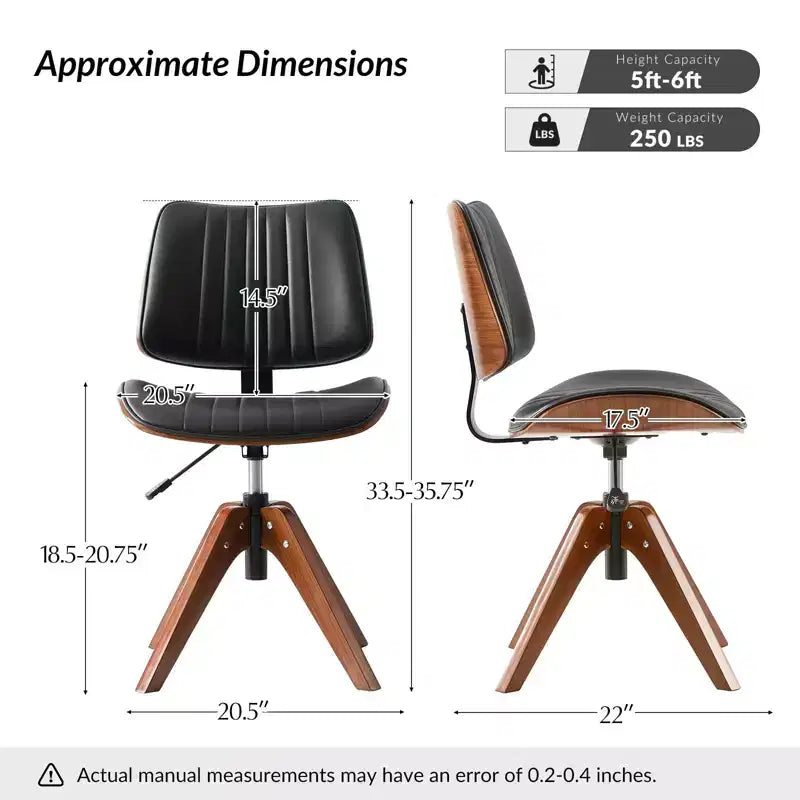 Fauteuil de bureau pivotant moderne du milieu du siècle