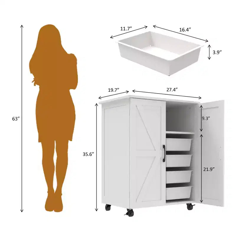 Îlot de cuisine de ferme avec 2 portes de placard, chariot de cuisine avec grand espace de rangement, îlot de cuisine sur roulettes pour la cuisine, la salle à manger, blanc