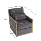 Fauteuil pivotant rond, Fauteuil de salon rembourré en velours côtelé, Chaise de lecture, Canapé simple pour chambre à coucher, appartement ou bureau