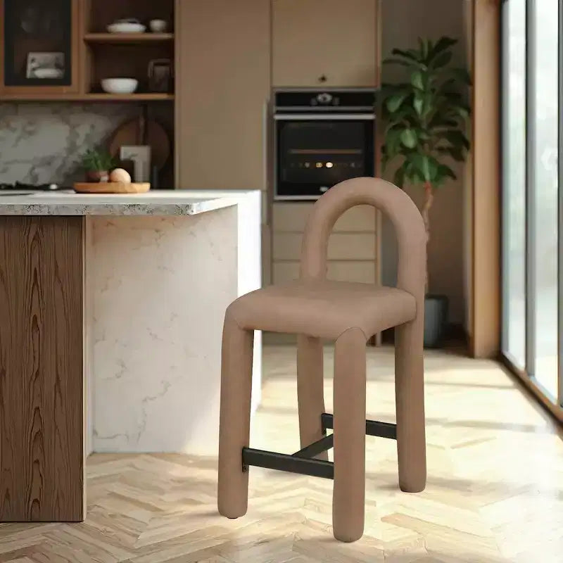 Tabouret haut en cuir végétalien