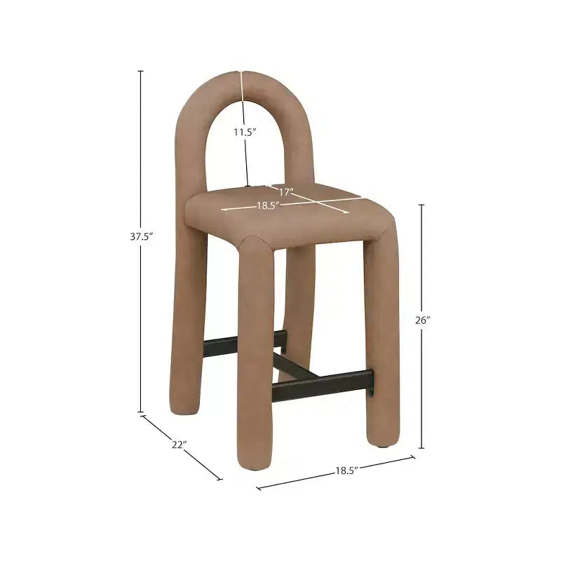 Tabouret haut en cuir végétalien