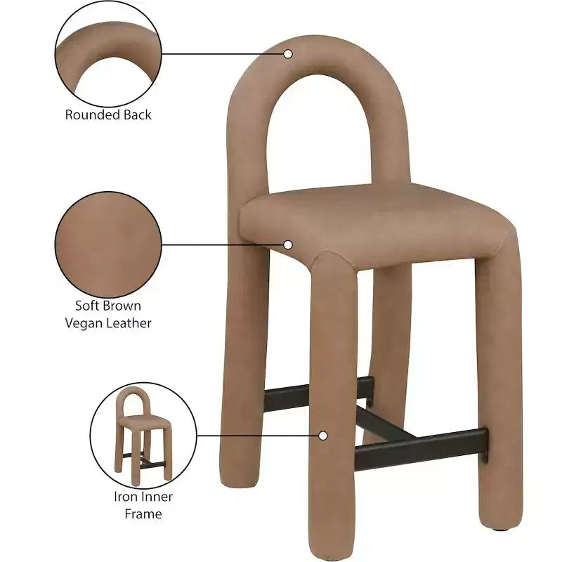 Tabouret haut en cuir végétalien