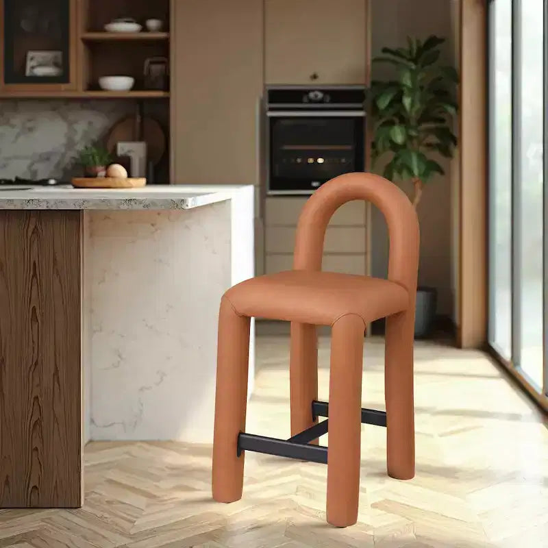 Tabouret haut en cuir végétalien