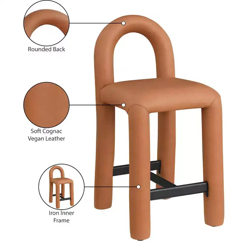 Tabouret haut en cuir végétalien
