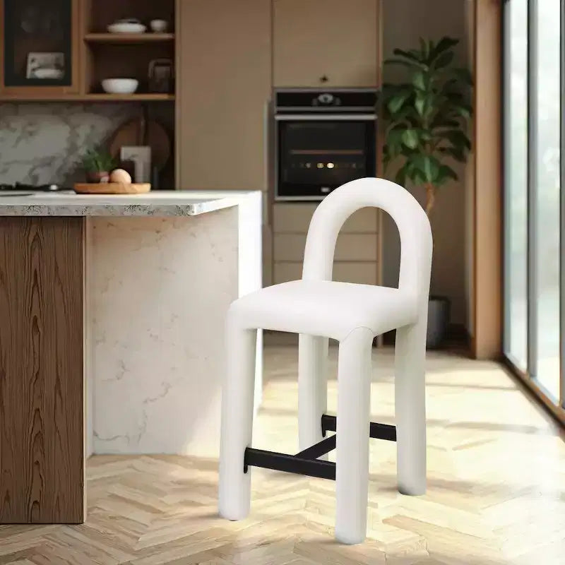 Tabouret haut en cuir végétalien