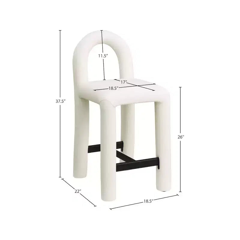 Tabouret haut en cuir végétalien