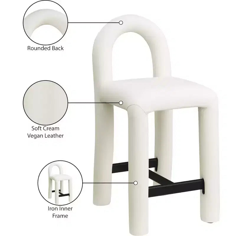 Tabouret haut en cuir végétalien