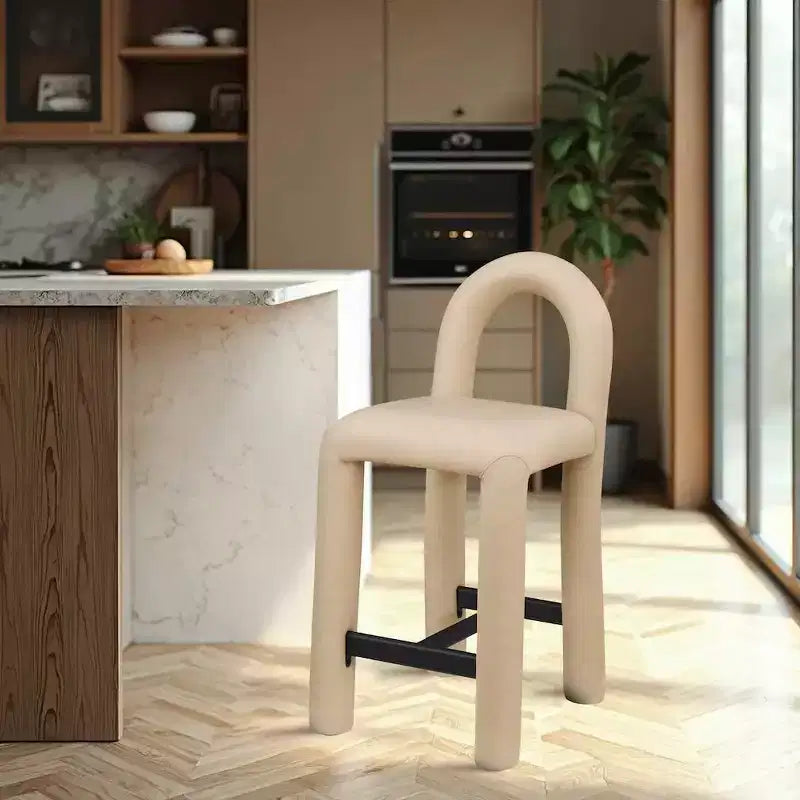 Tabouret haut en cuir végétalien