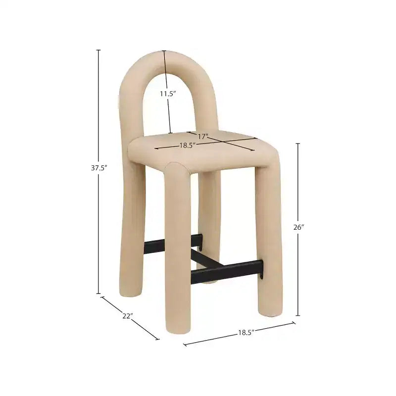 Tabouret haut en cuir végétalien