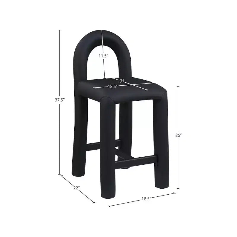 Tabouret haut en cuir végétalien