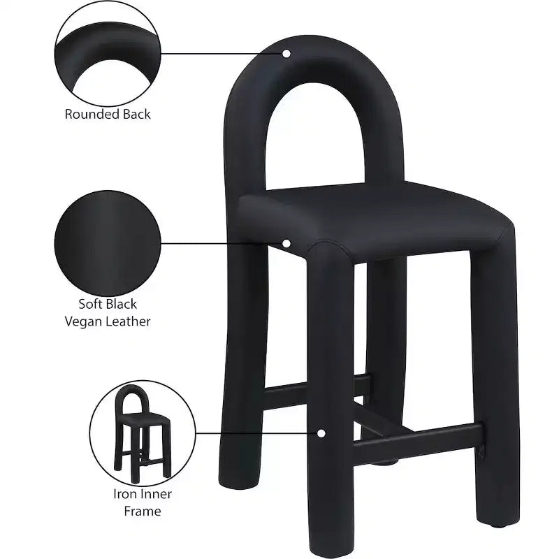 Tabouret haut en cuir végétalien