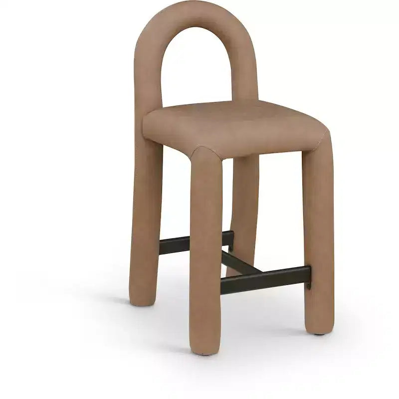 Tabouret haut en cuir végétalien