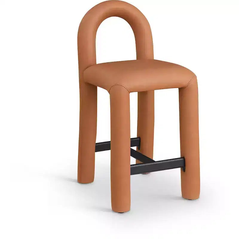 Tabouret haut en cuir végétalien