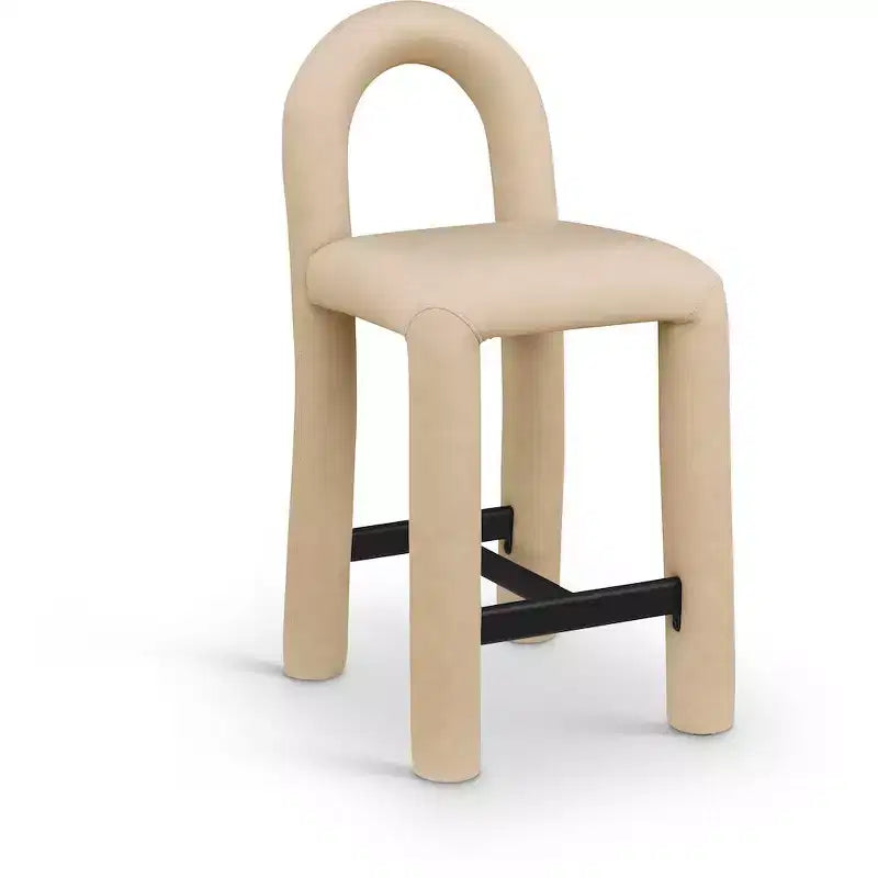 Tabouret haut en cuir végétalien