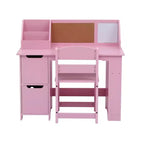Bureau et chaise d'étude, bureau d'apprentissage pour enfants - Comprend une étagère à livres, un tableau d'affichage, des armoires - Parfait pour les enfants de 3 à 8 ans