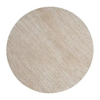 Table basse ronde moderne avec plateau à motif marbre et piètement croisé