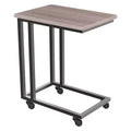 JIONJOY C-Shaped End Table  Slide Under Sofa/Bed, Portable Wheels/Adjustable Feet, Small Space Friendly for Living Room Bedroom