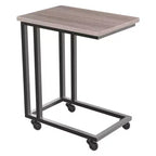 JIONJOY C-Shaped End Table  Slide Under Sofa/Bed, Portable Wheels/Adjustable Feet, Small Space Friendly for Living Room Bedroom