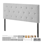 VEVOR Headboard, Full Size Headboard with Adjustable Height, Comfortable Diamond Tufted for Full Size Bed, W 56.3 x H35.6-47.4inches, Light Grey
