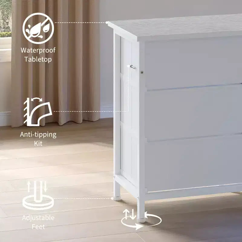 Commode à 13 tiroirs en tissu pour chambre à coucher, meuble TV long avec prise de courant et lumière LED
