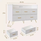 Commode à 5 tiroirs pour chambre à coucher, commode moderne avec lumières LED et station de recharge, organisateur de rangement de vêtements compact en bois