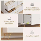 Commode à 5 tiroirs pour chambre à coucher, commode moderne avec lumières LED et station de recharge, organisateur de rangement de vêtements compact en bois