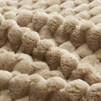 Canapé modulable en forme de L en flanelle 3 places, pouf à boucle, aucun assemblage requis, couleur camel clair