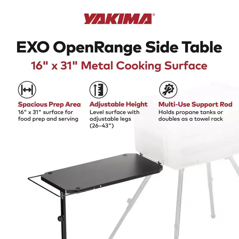 Table d'appoint métallique 16 x 31 po pour bouteilles de propane de réchaud, noire