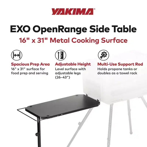 Table d'appoint métallique 16 x 31 po pour bouteilles de propane de réchaud, noire