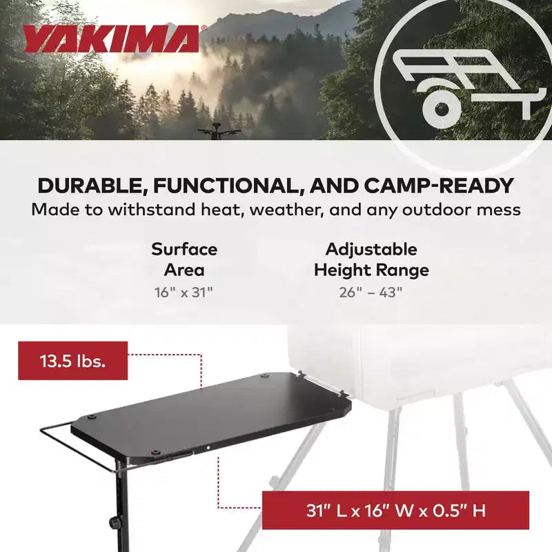 Table d'appoint métallique 16 x 31 po pour bouteilles de propane de réchaud, noire
