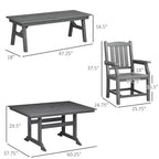 Ensemble de salle à manger de patio 6 pièces, table et chaises d'extérieur 6 places, mobilier de conversation, accoudoirs, banquette deux places, table à manger avec trou pour parasol
